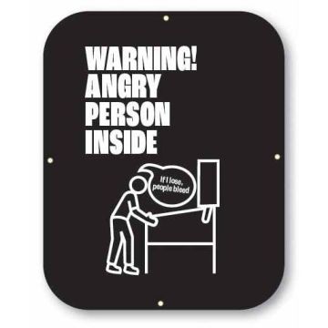 Metal Game Room Sign - Angry Person #1